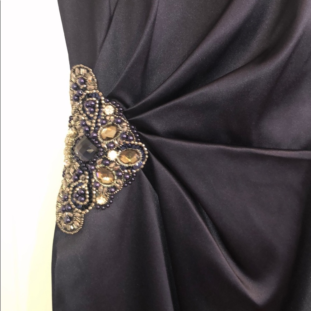 Eliza J sz4 deep navy blue dress looks stunning on